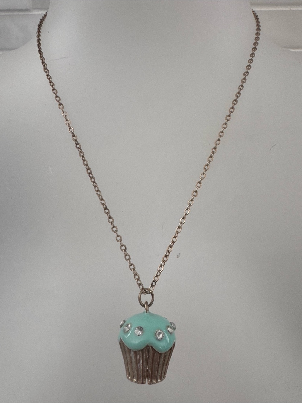 Mint Cupcake Pendant Necklace Chain